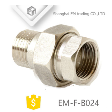 EM-F-B024 Nickel plated thread Brass Union Russia Pipe fitting